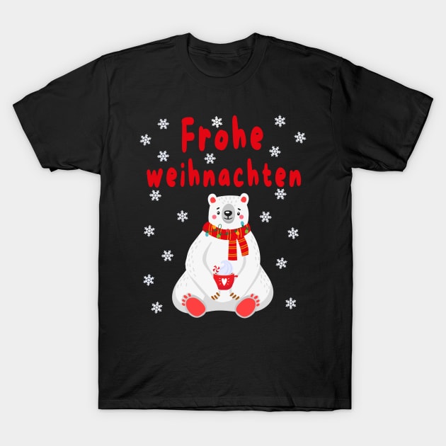 Polar Bear Pajama Cute Christmas Gift Frohe Weihnachten T-Shirt by artbypond